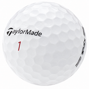 TaylorMade TP5x golf ball in white, showing the logo and number