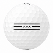 Titleist AVX golf ball in white, showing the triple-line AVX alignment stamp