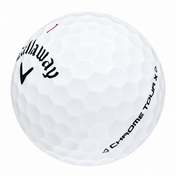 Callaway Chrome Tour X golf ball in white, showing the logo and number