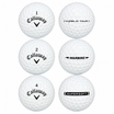Six assorted white Callaway golf balls, including Warbird and Supersoft, in a two-by-three grid