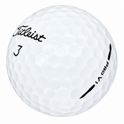 Titleist Pro V1 golf ball in white, showing the logo and number