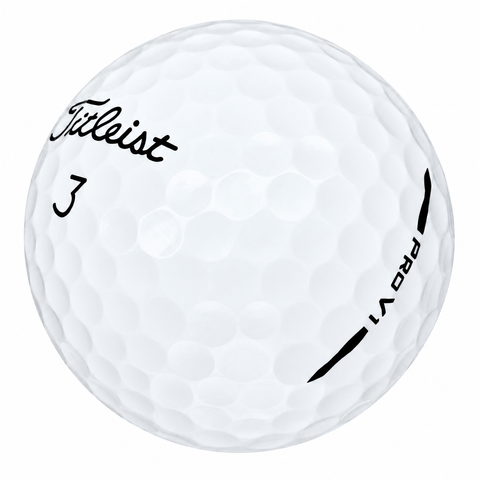 Titleist Pro V1 golf ball in white, showing the logo and number