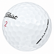 Titleist Pro V1x golf ball in white, showing the logo and number