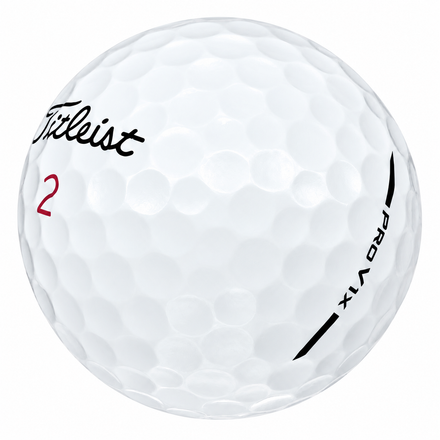 Titleist Pro V1x golf ball in white, showing the logo and number