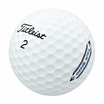 Titleist Tour Speed golf ball in white, showing the logo and number