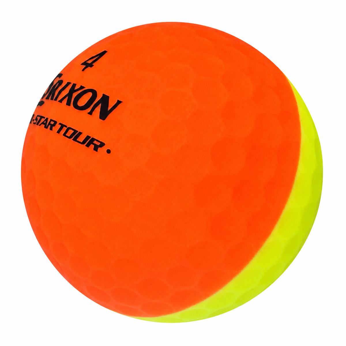 Srixon Q-Star Tour Divide golf ball, half orange and half yellow