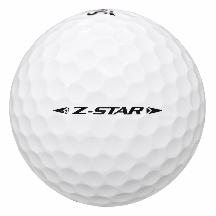 Srixon Z-Star golf ball in white, showing the side stamp and alignment line