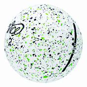 Vice Pro Drip golf ball in white with lime green and black paint splatter