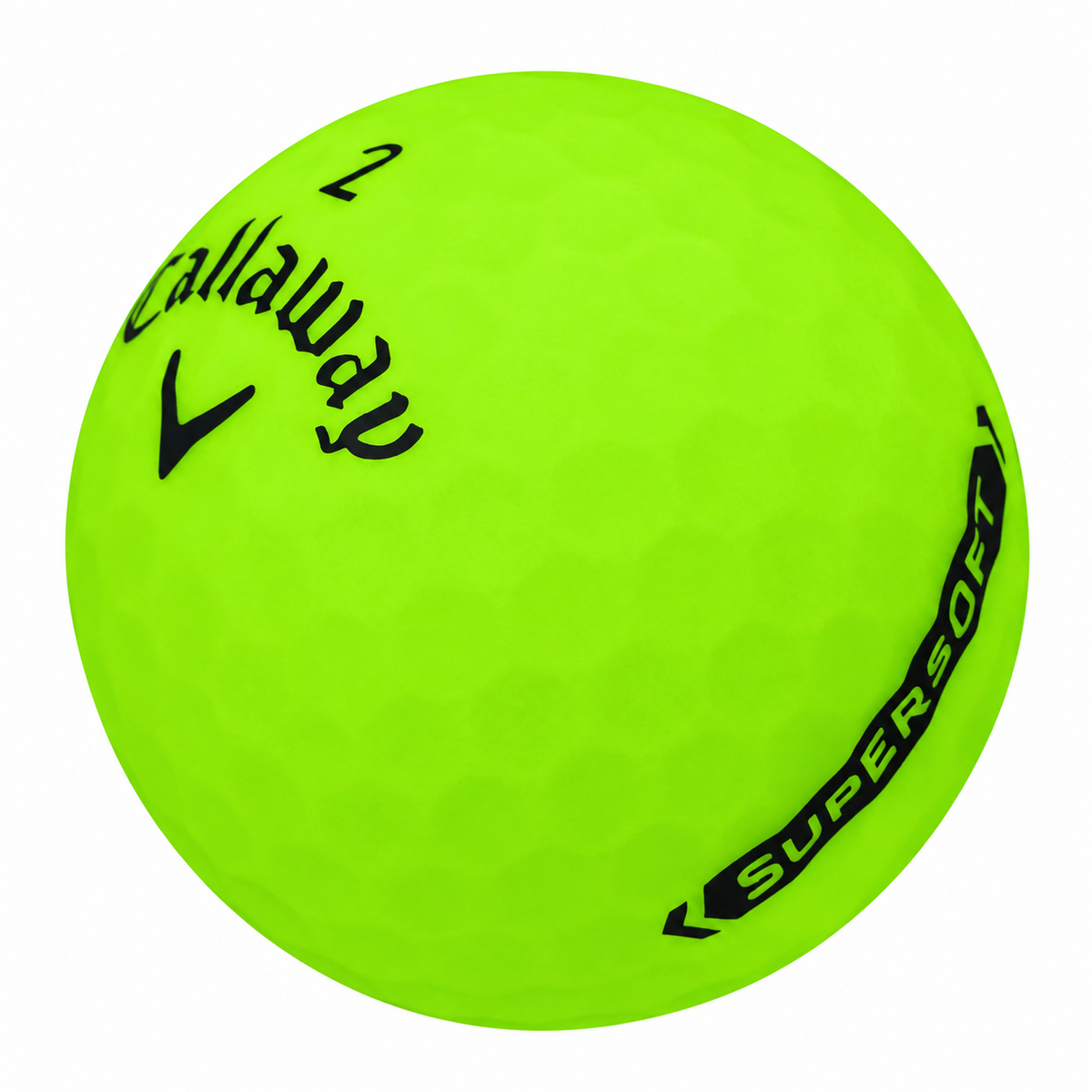 Callaway Supersoft matte golf ball in lime green, part of the Callaway Assorted Matte Color mix