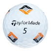 TaylorMade Pix golf ball with blue and orange Pix graphics, showing the logo and number