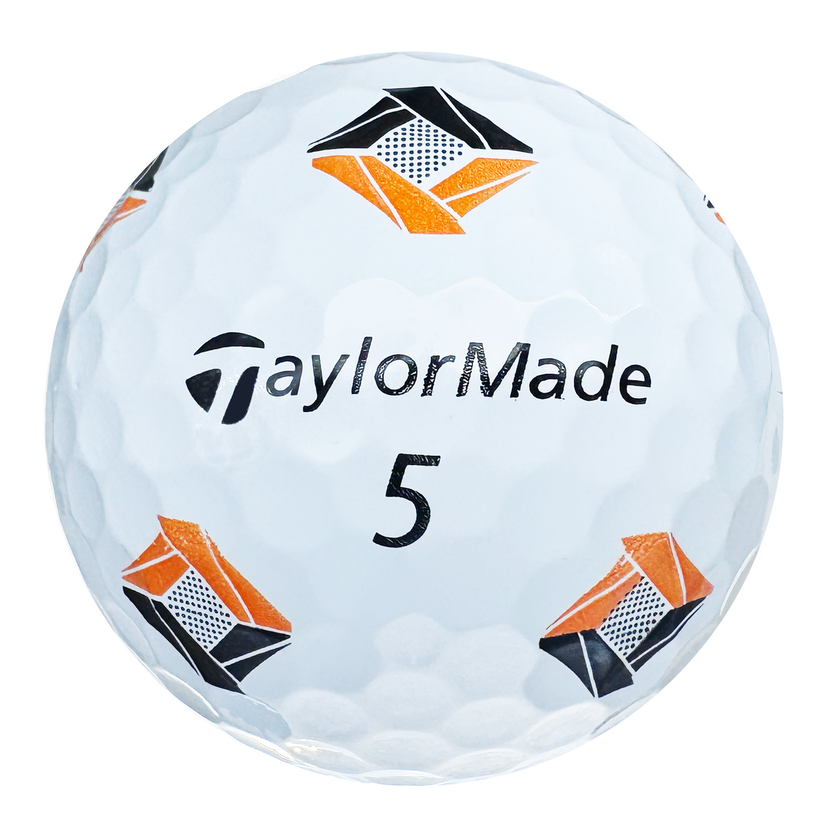 TaylorMade Pix golf ball with blue and orange Pix graphics, showing the logo and number