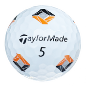 TaylorMade Pix golf ball with blue and orange Pix graphics, showing the logo and number
