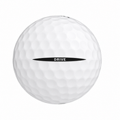 Vice Drive golf ball in white, showing the side stamp and alignment line