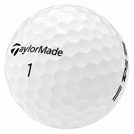TaylorMade TP5 golf ball in white, showing the logo and number