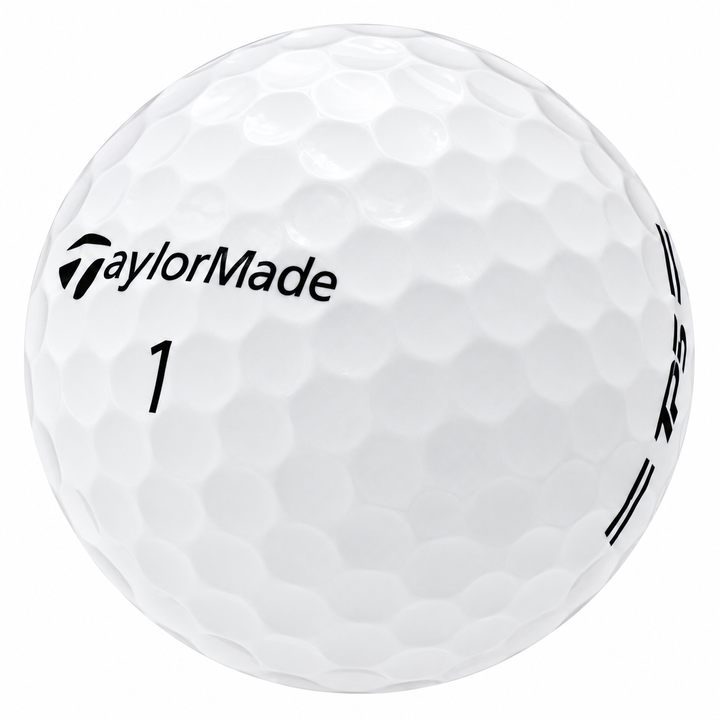 TaylorMade TP5 golf ball in white, showing the logo and number
