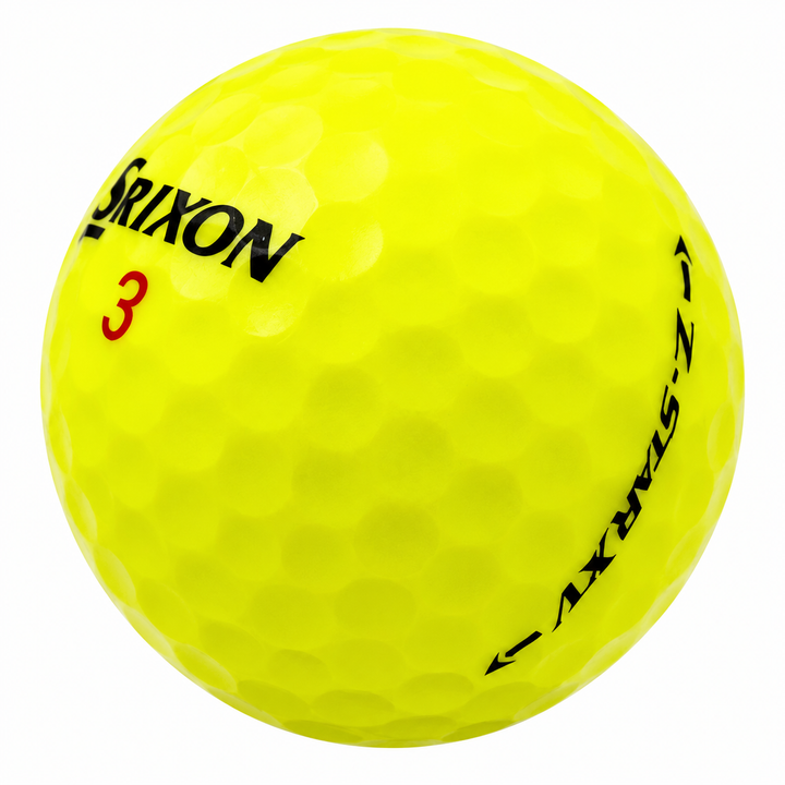 Srixon Z-Star golf ball in yellow, showing the logo and number
