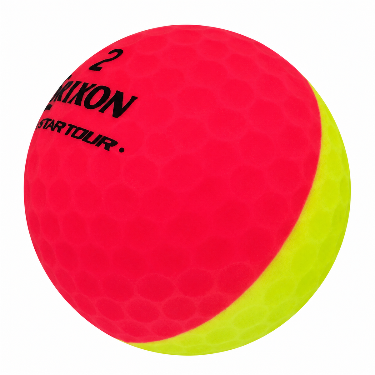 Srixon Q-Star Tour Divide golf ball, half red and half yellow