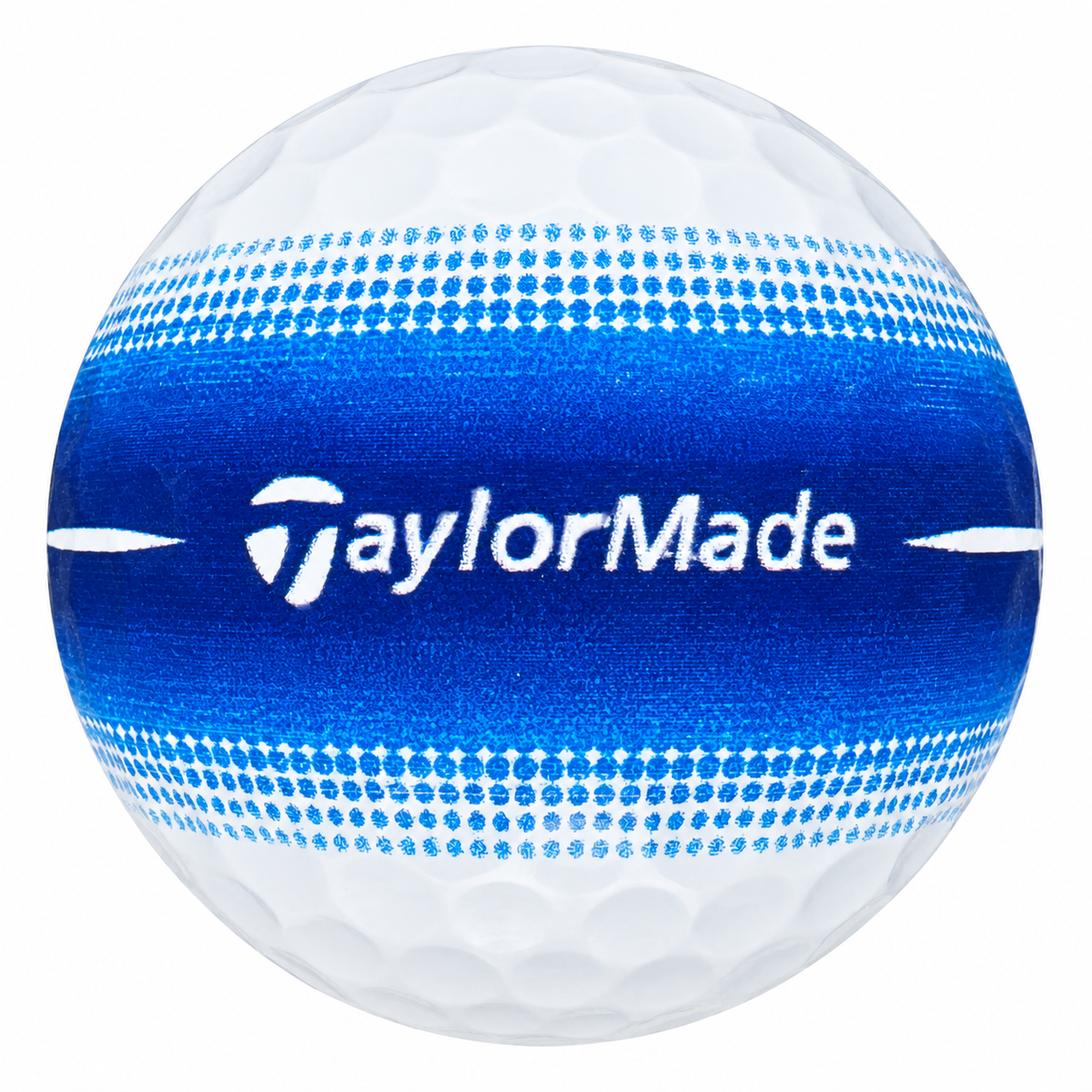 TaylorMade Tour Response Stripe golf ball with a blue gradient stripe
