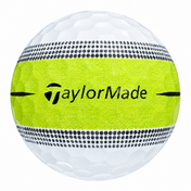 TaylorMade Tour Response Stripe golf ball with a lime green stripe