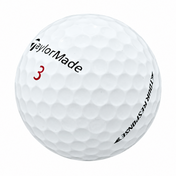 TaylorMade Tour Response golf ball in white, showing the logo and number