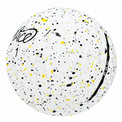 Vice Pro Drip golf ball in white with yellow and black paint splatter