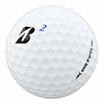 Bridgestone Tour B RXS golf ball in white, showing the logo and number