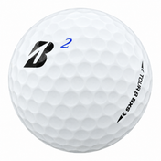 Bridgestone Tour B RXS golf ball in white, showing the logo and number