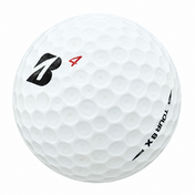 Bridgestone Tour B X golf ball in white, showing the logo and number