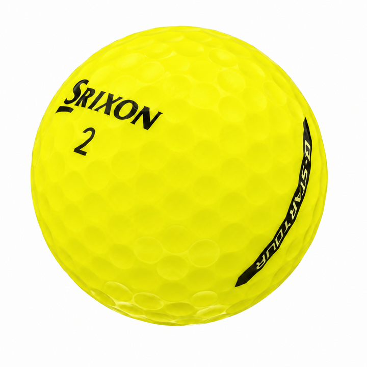 Srixon Q-Star Tour golf ball in yellow, showing the logo and number