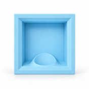 Single ball display case in sky blue