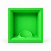 Single ball display case in kelly green