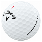 Callaway Chrome Soft X golf ball in white, showing the logo and number