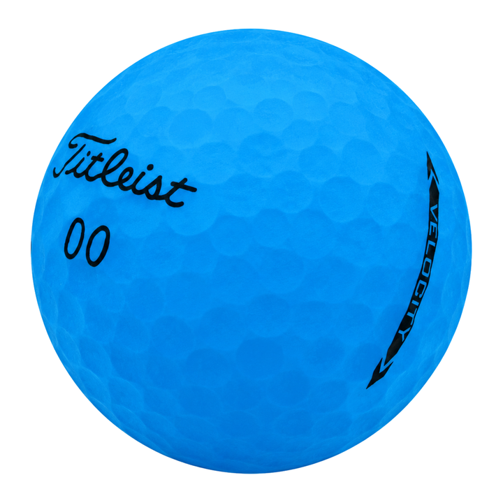 Titleist Velocity matte golf ball in blue