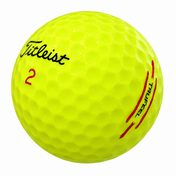 Titleist TruFeel golf ball in yellow, showing the logo and number